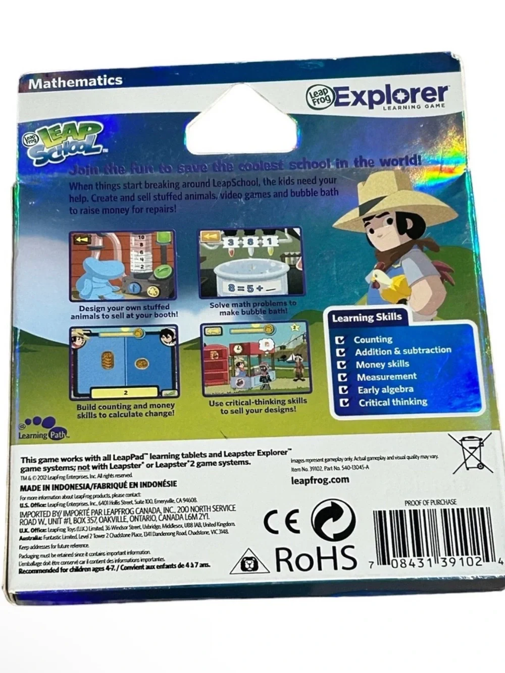 LeapFrog Explorer LeapSchool Math Learning Video Game